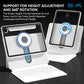 Sliding Rail Keyboard Case – Adjustable Height & 360° Rotating, Magnetic Detachable, 7-Color RGB Backlit & Bluetooth Connectivity
