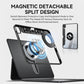 Sliding Rail Keyboard Case – Adjustable Height & 360° Rotating, Magnetic Detachable, 7-Color RGB Backlit & Bluetooth Connectivity