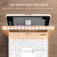Transparent White Mechanical Style iPad Keyboard Case – 360° Rotatable,7-Color Backlight,Multi-Touch