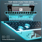 Y2K Blue Transparent iPad Keyboard Case – 360° Rotatable, 7-Color Backlight, Multi-Touch