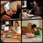 Cosmic Orange iPad Keyboard Case – 360° Rotatable, 7‑Color Backlight, Multi‑Touch