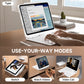 Transparent White Mechanical Style iPad Keyboard Case – 360° Rotatable,7-Color Backlight,Multi-Touch