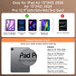 Transparent White Mechanical Style iPad Keyboard Case – 360° Rotatable,7-Color Backlight,Multi-Touch