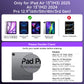 Y2K Purple Transparent iPad Keyboard Case – 360° Rotatable, 7-Color Backlight, Multi-Touch