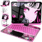 Transparent White Mechanical Style iPad Keyboard Case – 360° Rotatable,7-Color Backlight,Multi-Touch