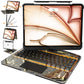 Transparent White Mechanical Style iPad Keyboard Case – 360° Rotatable,7-Color Backlight,Multi-Touch